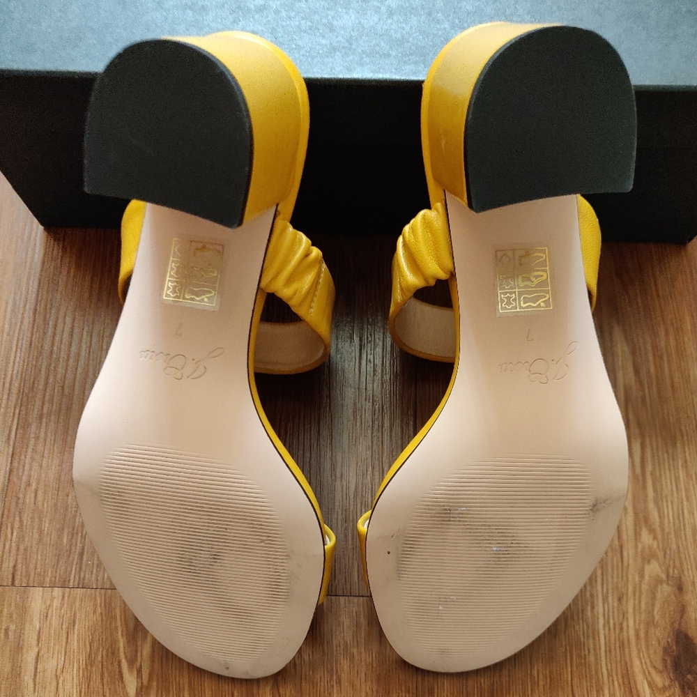 NIB Jcrew Lucie shoes sandal heel 7 mustard yellow warm marigold - Picture 9 of 15